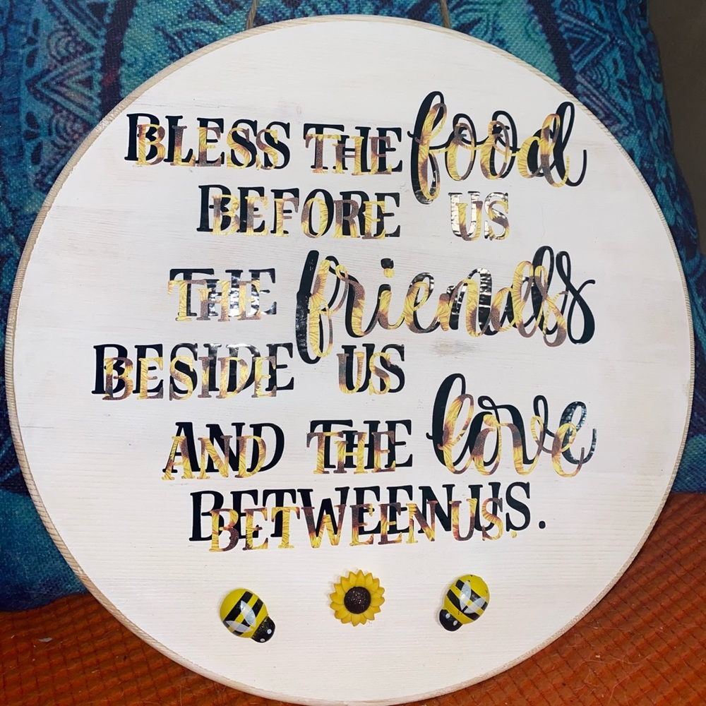 Hand crafted hand painted vinyl sign